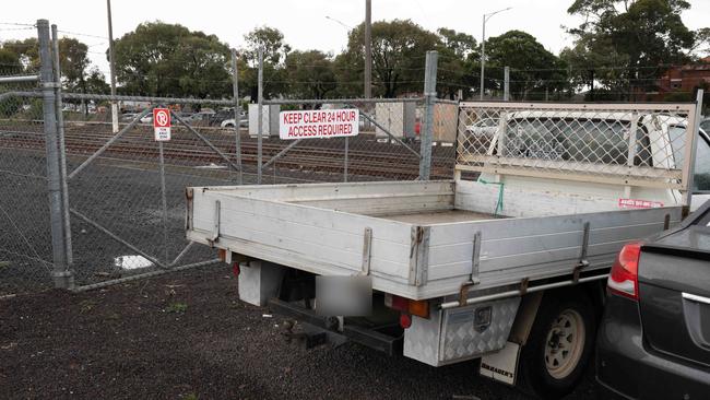 This ute parked across a keep clear zone. Picture: Brad Fleet