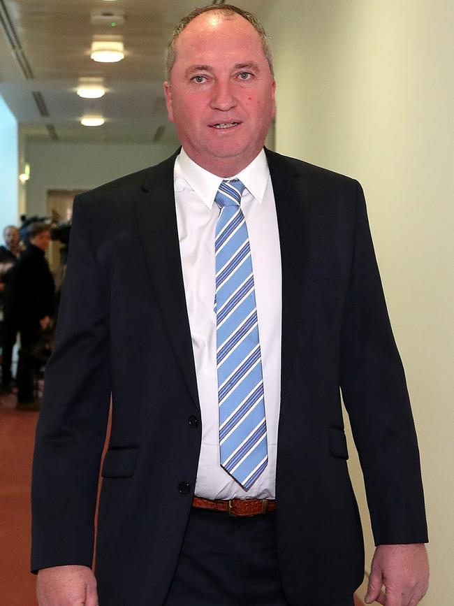 Barnaby Joyce at Parliament House this morning. Picture: Kym Smith