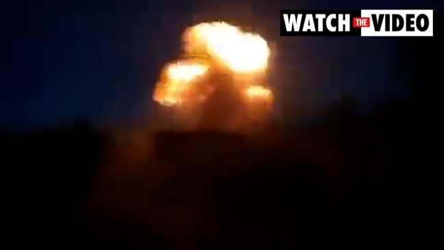 Moment missile hits apartment building in Chasiv Yar