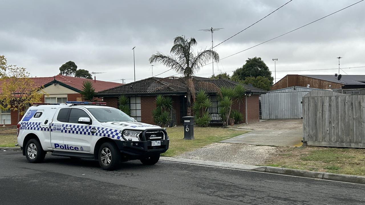 Police at Freesia Court in Whittington after a shooting on March 22.