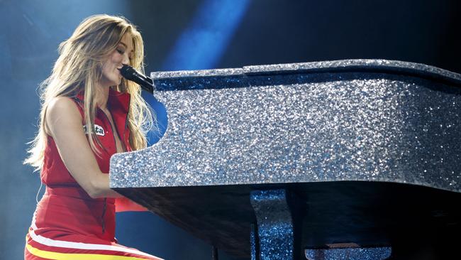 Delta Goodrem on stage during her Broadwater Sounds concert at Broadwater Parklands, in Southport, on October 20, 2017. Picture: Supplied.