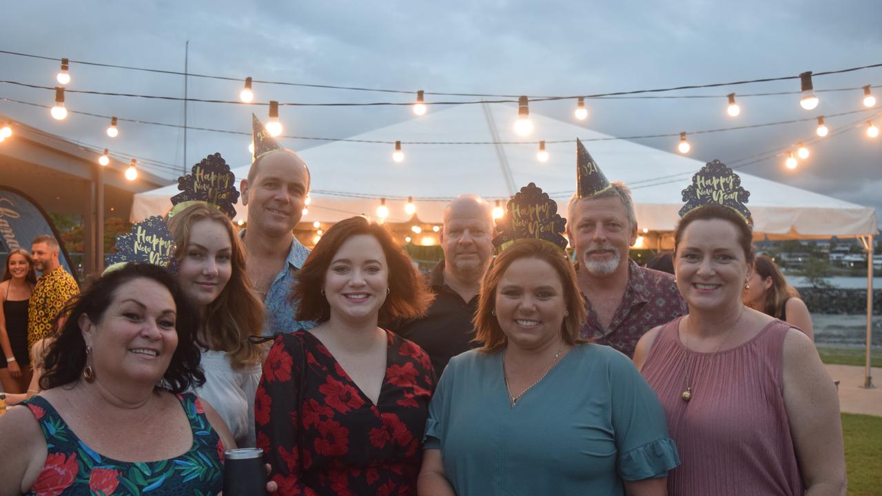 Lib, Eden, Pete, Brooke, Murray, Stacey, Ivor and Melissa Lemke from Airlie Beach and Mackay celebrated New Year at the Whitsunday Sailing Club. Picture: Laura Thomas