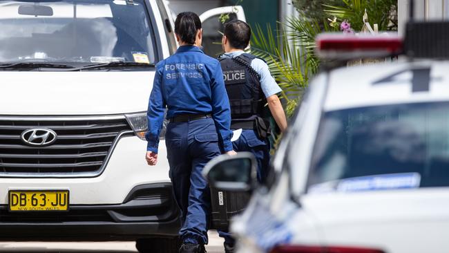 Police spent Saturday combing through the Greystanes house. Picture: Julian Andrews.