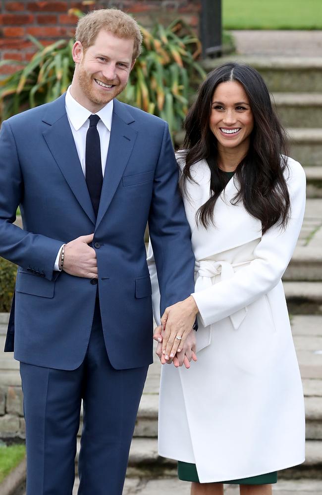 Prince Harry and Meghan Markle during an official photo call to announce their engagement