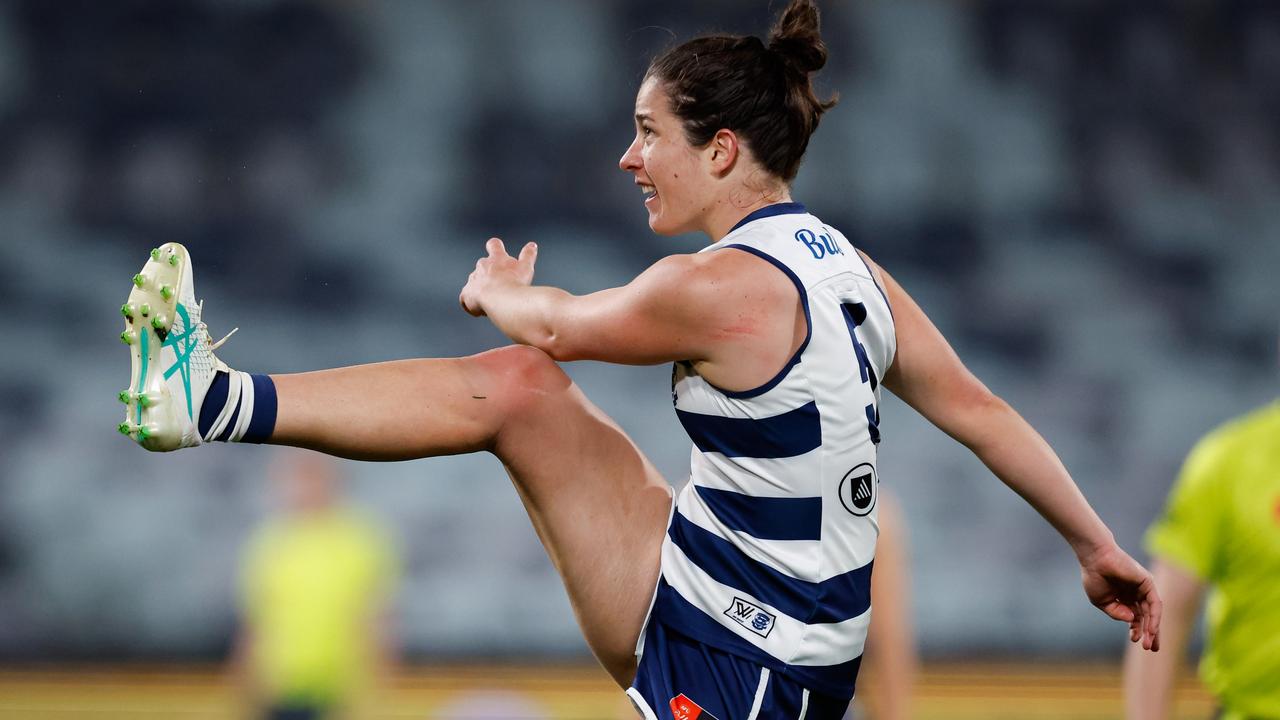 Jackie Parry was a strong marking target both in attack and defence. Picture: Dylan Burns/AFL Photos via Getty Images