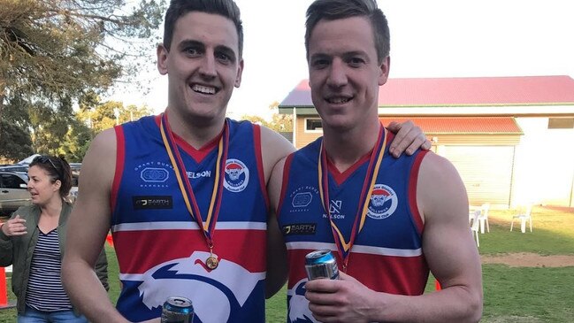 Nathan Casboult (right) us a star defender of the BLG competition. Picture: Barossa District Football Club