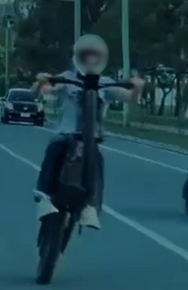 Screenshot of youths on e-bikes in traffic. Picture – social media.