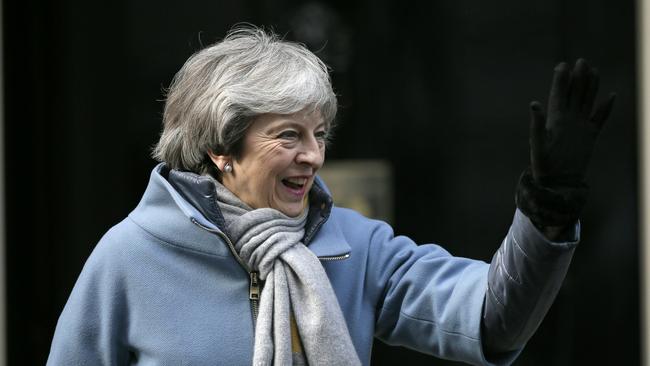  Theresa May waves as she leaves 10 Downing street. Picture: AP.