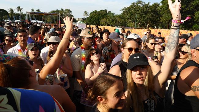 Crowds at BASSINTHEGRASS 2025 on May 17 at Mindil Beach. Picture: Pema Tamang Pakhrin