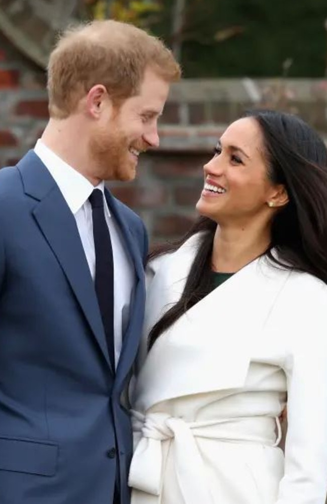 The Suits star included a photo from their engagement in 2017. Picture: Getty