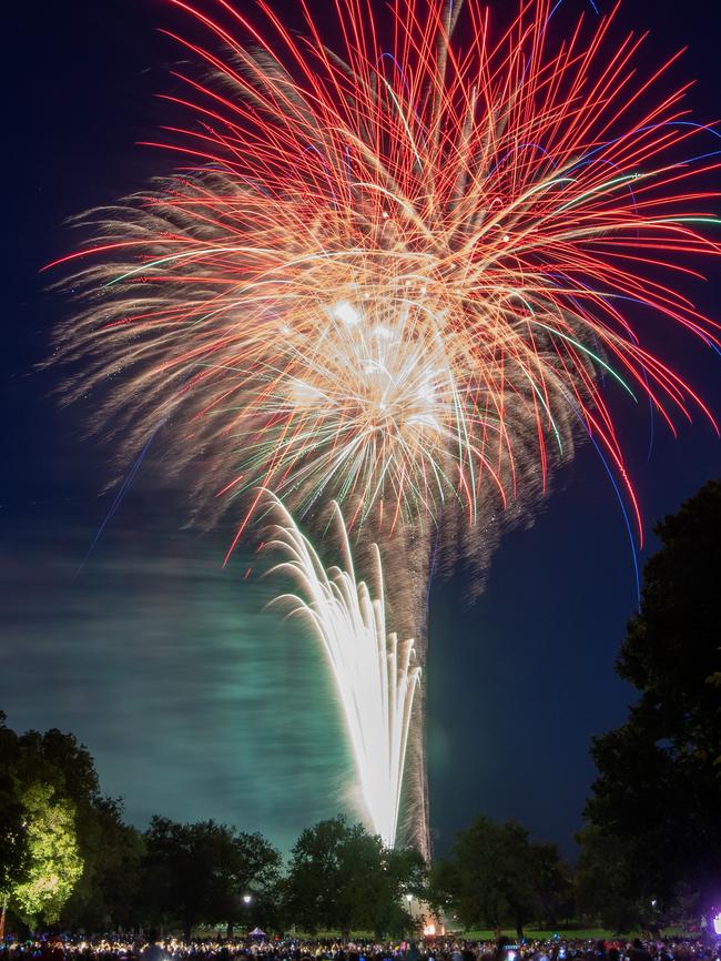 Fireworks at Yarra Park. Picture: Jay Town