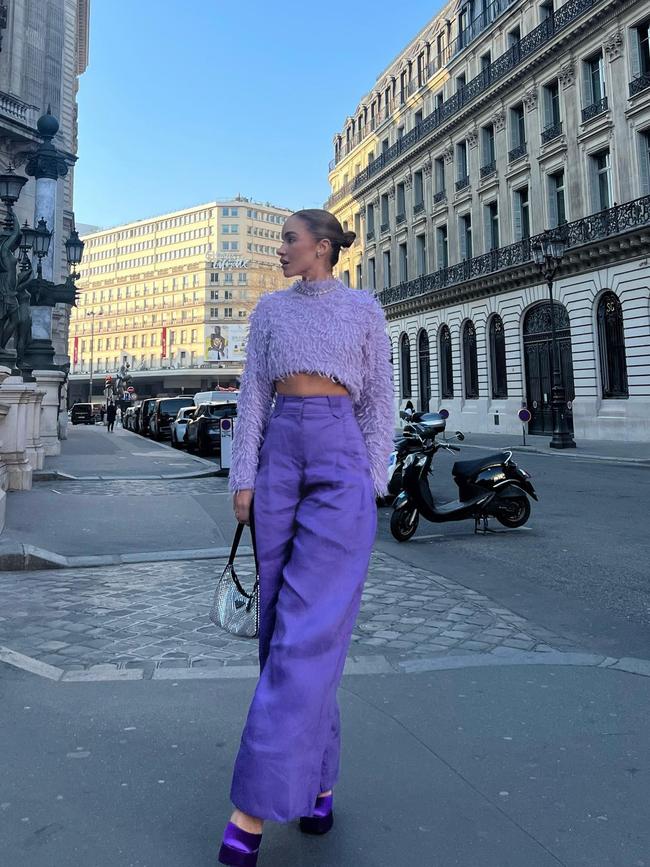 Former Miss Universe Australia Olivia Molly Rogers posting fashion pictures from Paris Fashion Week 2023. Picture: @oliviamollyrogers / Instagram