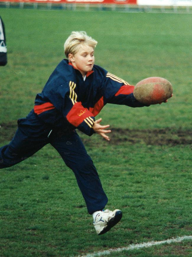 Erin Phillips as a young girl at Alberton Oval.