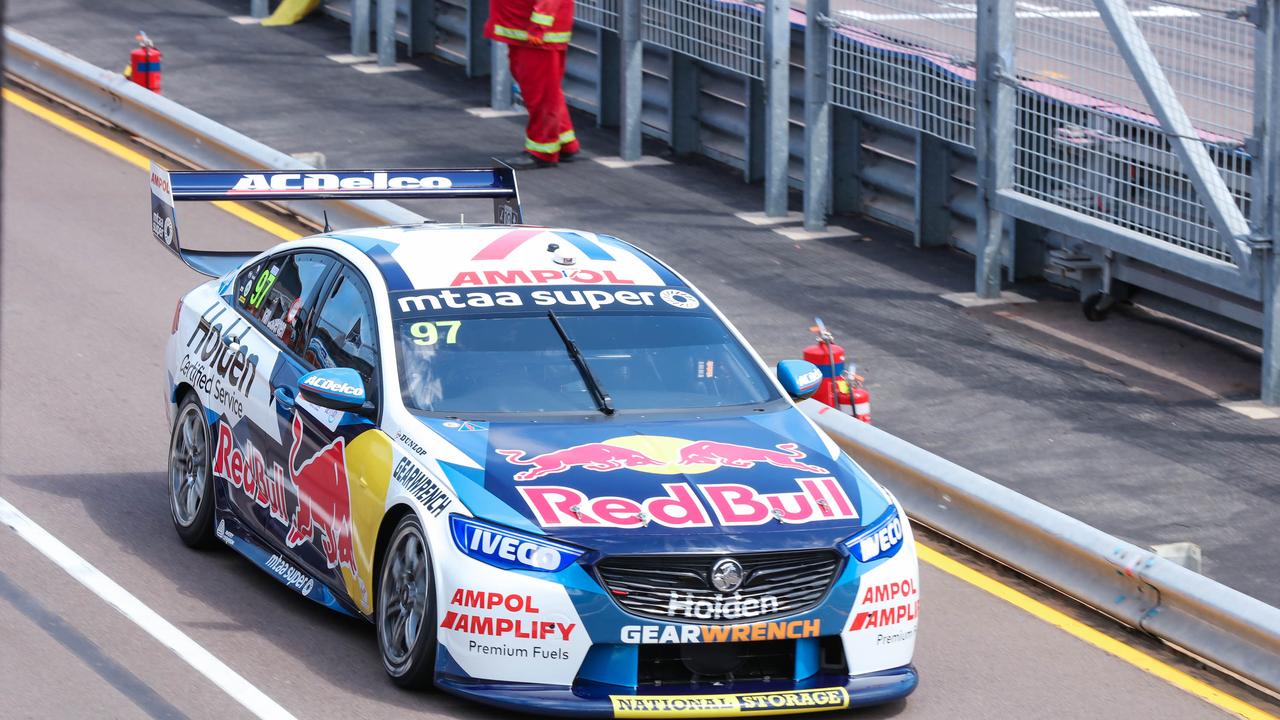 Pitlane action at the Darwin Supercars at Hidden Valley. Picture: GLENN CAMPBELL