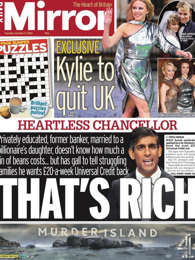 The Daily Mirror has reported Kylie is ‘quitting the UK’.