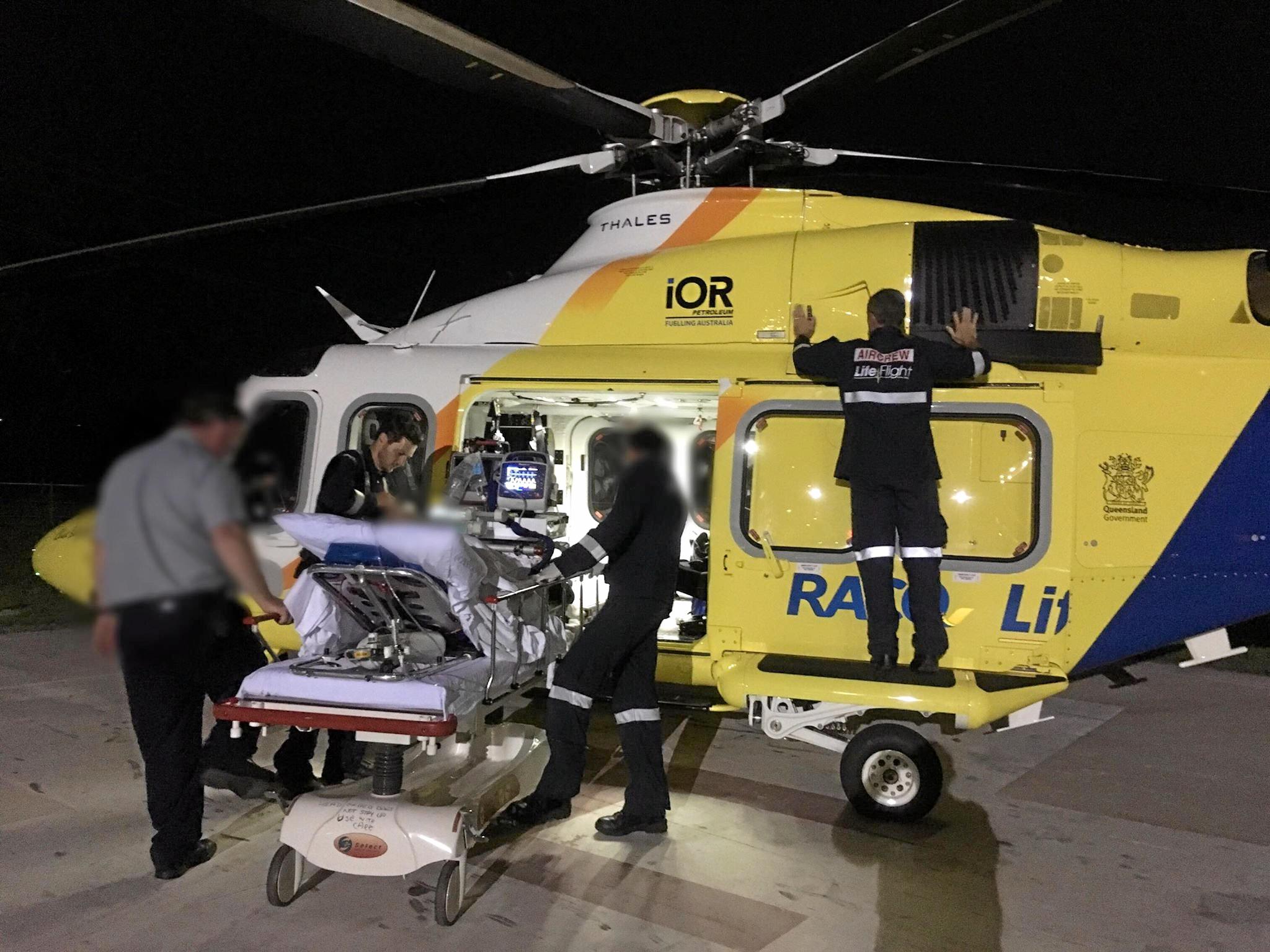 Scenes from the motorcycle accident on November 22. Picture: Courtesy RACQ LifeFlight Rescue.