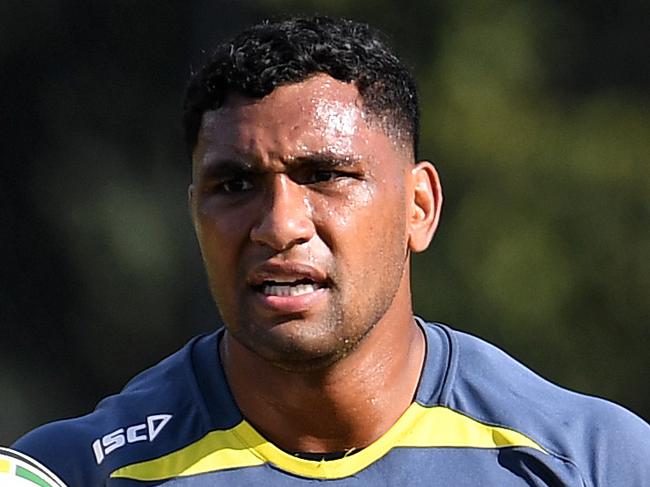 Brisbane Broncos player Tevita Pangai is seen during training in Brisbane, Wednesday, June 13, 2018. The Broncos will clash with the Canberra Raiders at Suncorp Stadium on Saturday. (AAP Image/Dan Peled) NO ARCHIVING