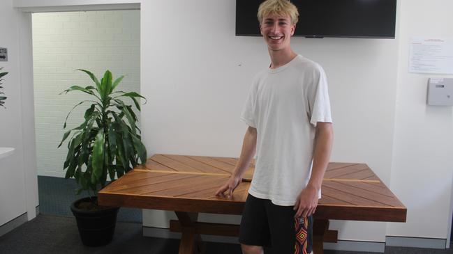 Reid Sweeney, of Alstonville High School scored in the top band with his Industrial Tech woodworking project.