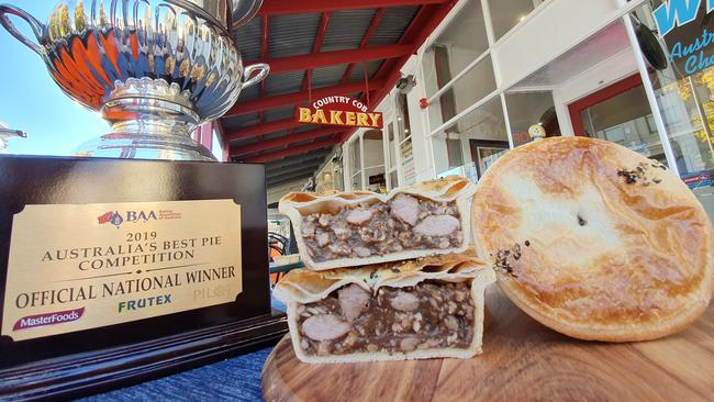 Would you try the caramelised pork and pepper pie from Country Cob Bakery in Kyneton? Picture: Supplied.