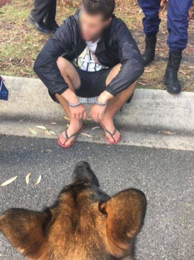 Coffs Harbour man Reiley Jay Amos was arrested in 2019 after crashing a car into a dog unit van while attempting to evade police. He was later convicted and charged. Photo from NSW Police Force.