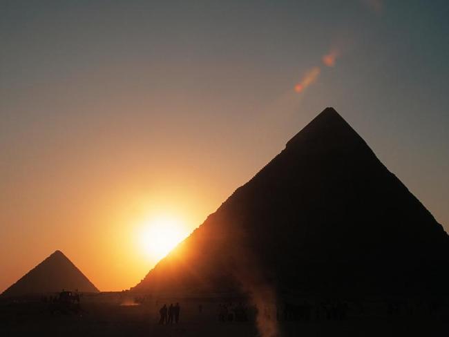 Pyramids at sunset --- Image by © Royalty-Free/Corbis