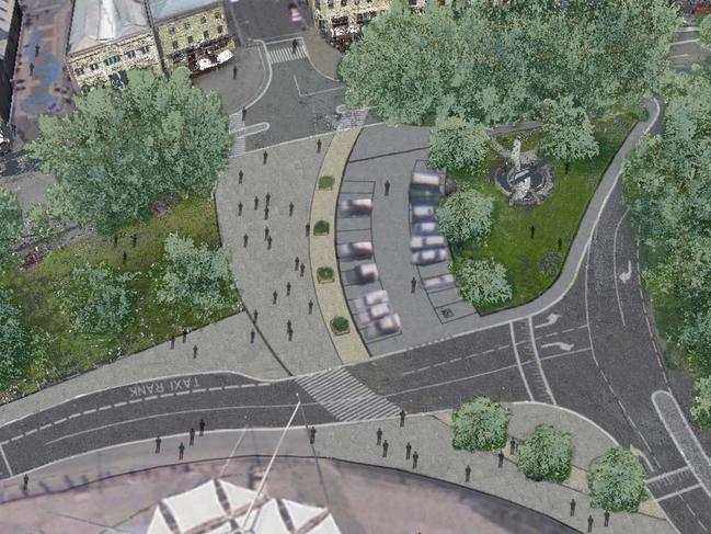 An artist’s impression of the new pedestrian zone to connect Morrison St to Montpelier Retreat. Picture: SUPPLIED