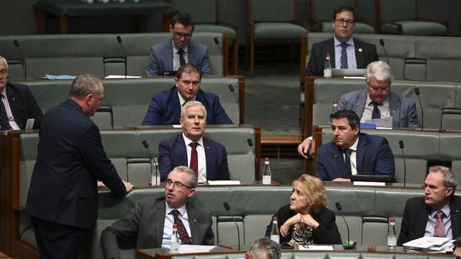 Deputy Prime Minister of Australia Barnaby Joyce during Question Time at Parliament House today. Picture: NCA NewsWire / Martin Ollman