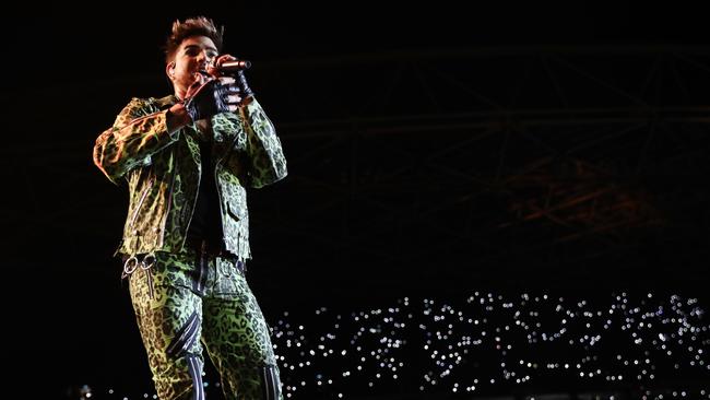 Adam Lambert performs with Queen. Picture: Getty