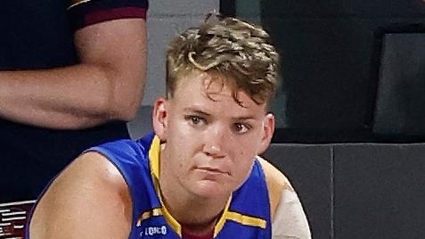 BRISBANE, AUSTRALIA – NOVEMBER 25: Dakota Davidson of the Lions looks on from the interchange bench during the 2023 AFLW First Preliminary Final match between The Brisbane Lions and The Geelong Cats at Brighton Homes Arena on November 25, 2023 in Brisbane, Australia. (Photo by Michael Willson/AFL Photos via Getty Images)