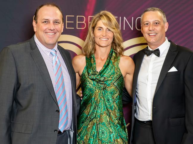 Tim Henderson, Amanda Boxall, Steven Boxall at the 2021 Resource Industry Network awards at the MECC. Picture: Tristan Mariano