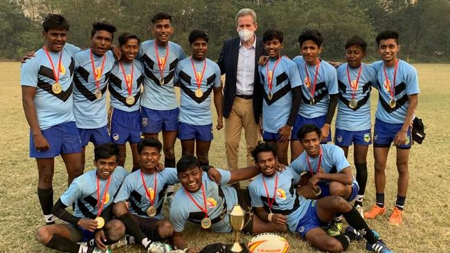 Barry O’Farrell was impressed by the skills on show at the rugby league tournament in Kolkata.