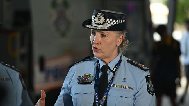 5/2/2024:Police Commissioner Katarina Carroll talks about the investigation after the murder of Vyleen White, 70, of Redbank Plains, who was stabbed in the chest in the car park at Town Square Redbank Plains Shopping Centre pic: Lyndon Mechielsen/Courier Mail