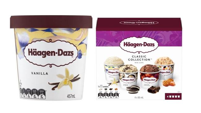 A recall has been issued for the popular ice creams. Picture: Haagen-Dazs.