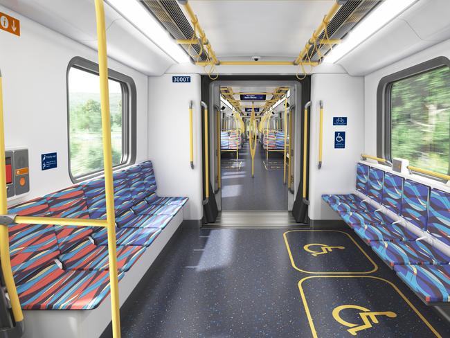 An artist's impression showing the interior of the high-capacity trains.