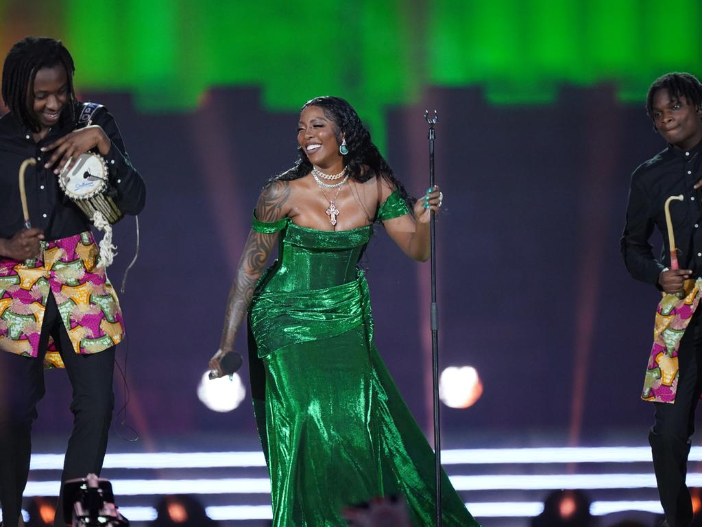 Nigerian musical royalty Tiwa Savage, hailed as the Queen of Afrobeats brought world pop music to the stage with her uplifting performance of Keys To The Kingdom. Picture: Getty Images