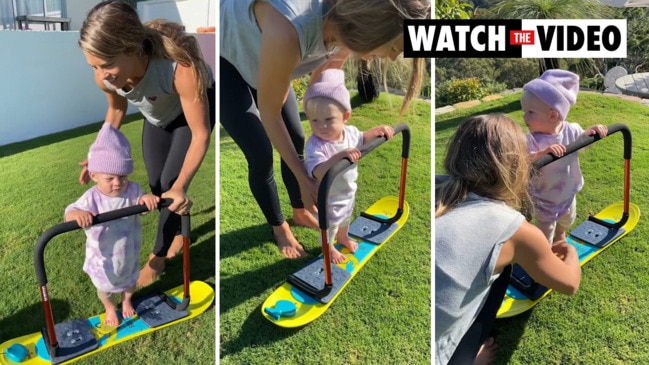 Aussie Olympian Torah Bright shows baby's first snowboard set up