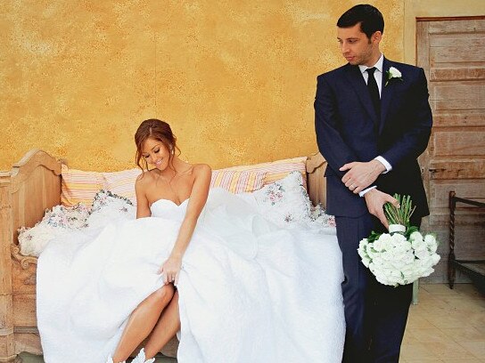 Erin McNaught and Elliot Gleave on their wedding day. Picture: Instagram 