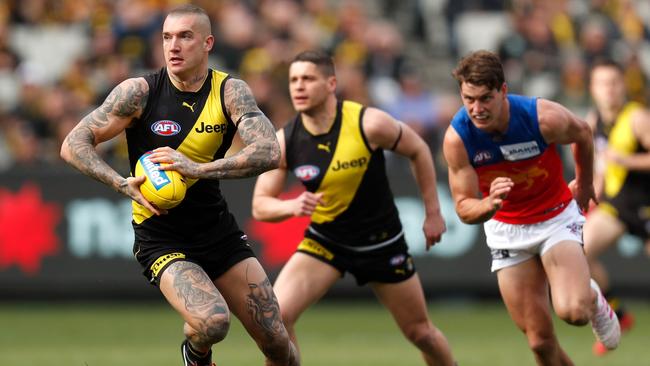 Dustin Martin carved up the Lions last week. Pic: Getty Images