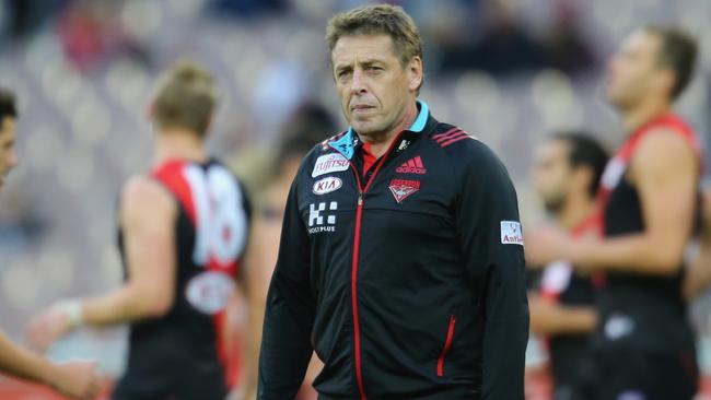 Mark Thompson while coaching Essendon. Picture: Getty Images