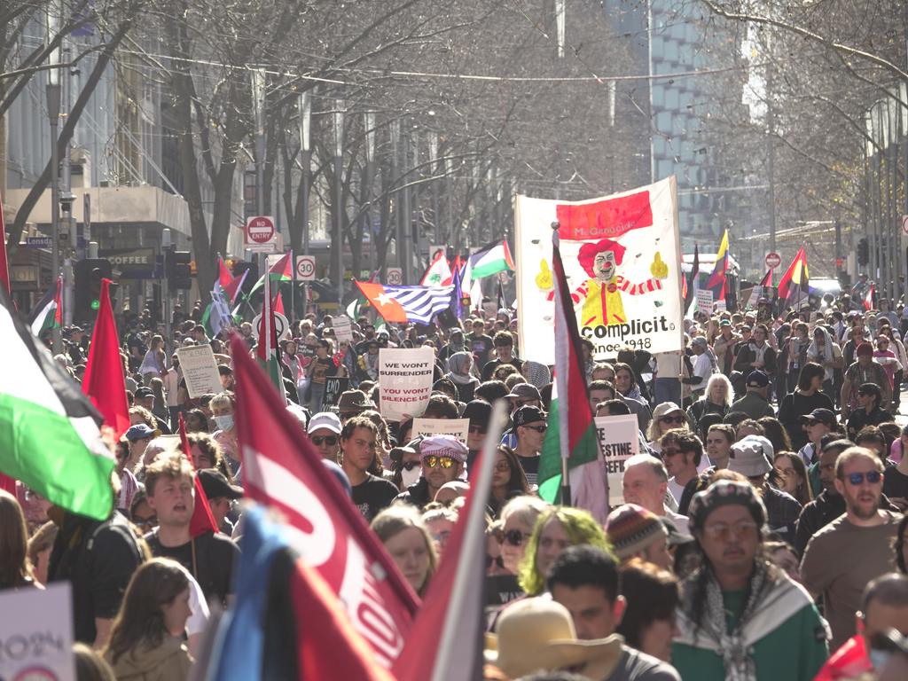 A Free Palestine rally drew thousands in central Melbourne in July. Picture: NewsWire / Valeriu Campan