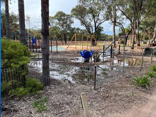 A local MP says the breach was just groundwater but the SES says it was more serious. Picture: Shaun Edwards