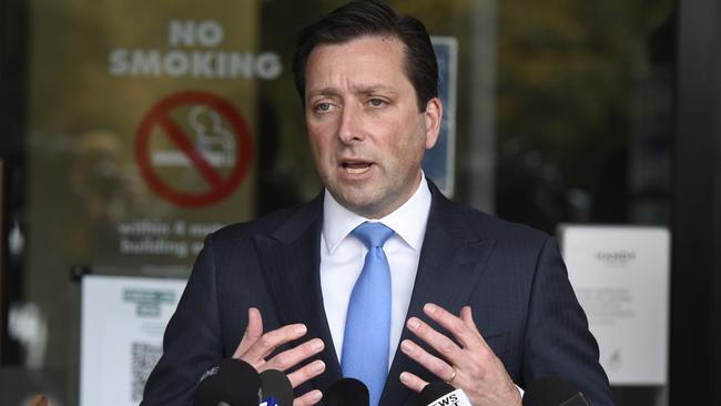 Opposition leader Matthew Guy says he doesn’t support the bill. Picture: Andrew Henshaw