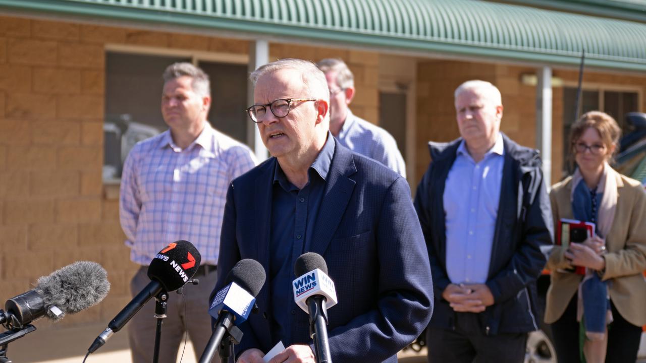 Prime Minister Anthony Albanese said harvests for wheat, fruit, vegetables and poultry were impacted by the floods. Picture: Sarah Hodge/NCA NewsWire