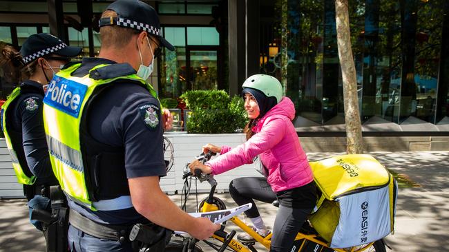 Police conduct regular patrols on Southbank Promenade. Picture: Mark Stewart