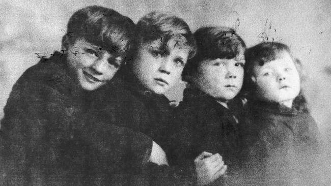 Peter Cundall, second from right, aged four in 1931. Picture: Supplied