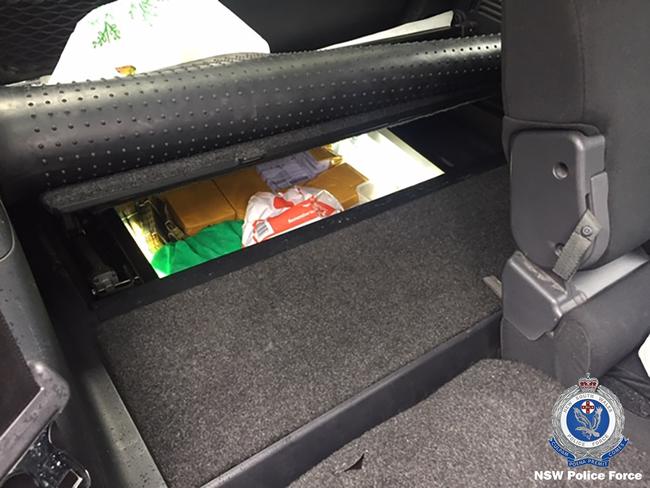 The compartment was hidden in the floor of the vehicle. Picture: NSW Police