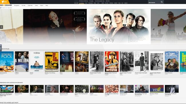 A screen shot of the new interface of SBS On Demand which launches on June 29, 2015