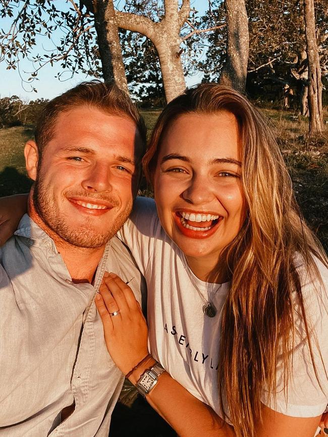 Tahlia Giumelli and Tom Burgess have postponed their wedding after two years of planning. Picture: Instagram