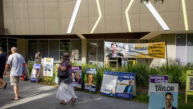 Pre-polling lines at the Southport Community Centre on Wednesday. Picture: Jerad Williams