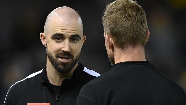 Steele Sidebottom had an early night after he was injured against the Tigers. Picture: Getty Images